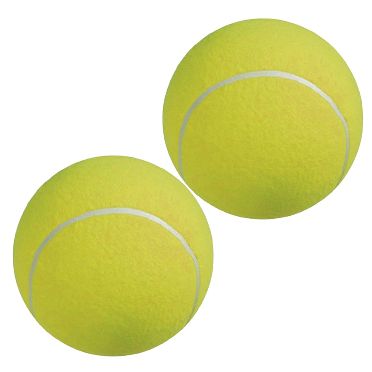 TOYANDONA 2pezzi Palla da Tennis Gigante Gonfiabile Palla da Tennis Gomma Giocattolo per Animali Domestici con Superficie in Flanella e Ago Gas Incluso