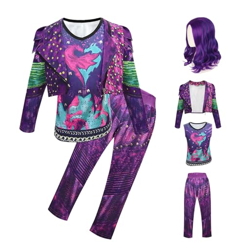 Disfraz Mal para Niñas con Chaqueta, Camisa, Pantalón y Peluca miniatura 1