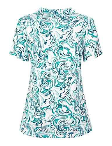 Yoga Workout Shirts For Women,Cucuchy Womens Fit Polos Yoga Tops Casual Workout Fitness Clothes Cool V Neck Exercise Outfits Activewear Breathable Summer T-Shirt Pattern Green M #TOP1