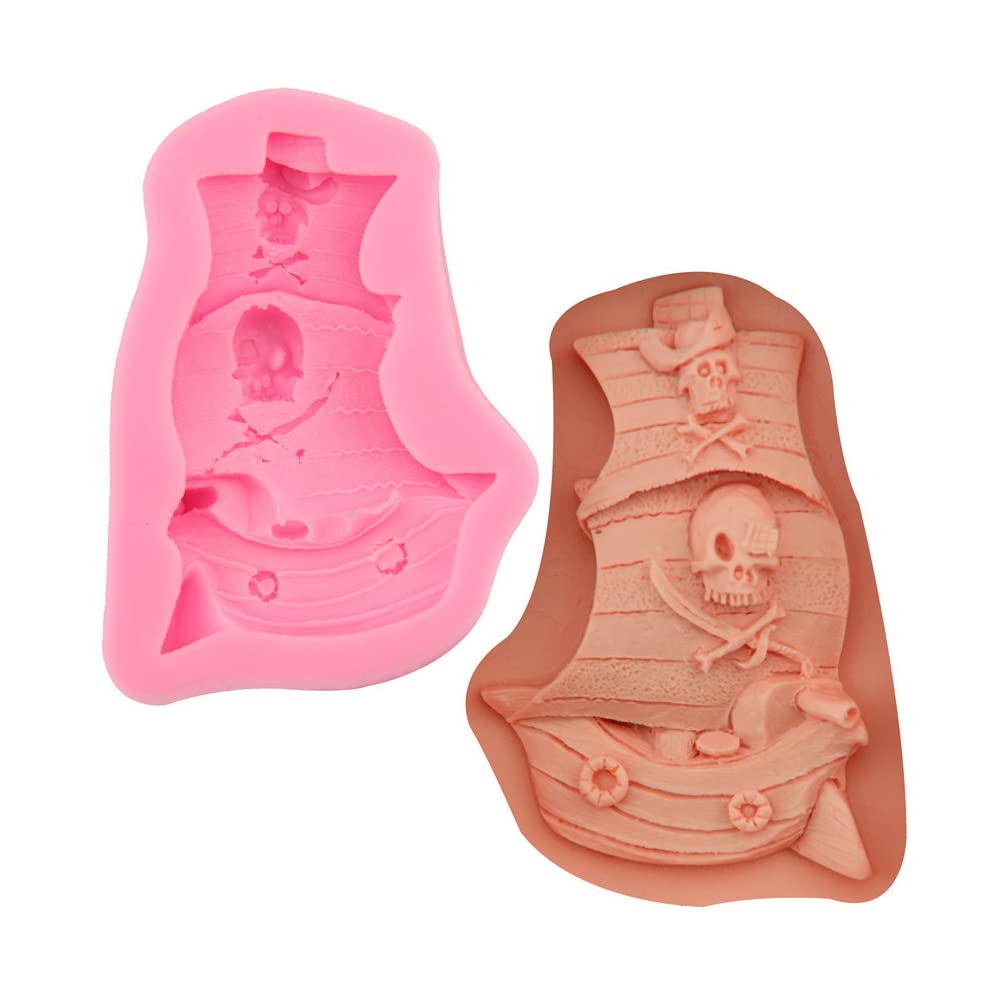 Ship Series Silicone Molds for DIY Cake Fondant Biscuit Cookies Sugar Pudding Chocolate Hard Candies Dessert Decor Sailboat Pirate Ship
