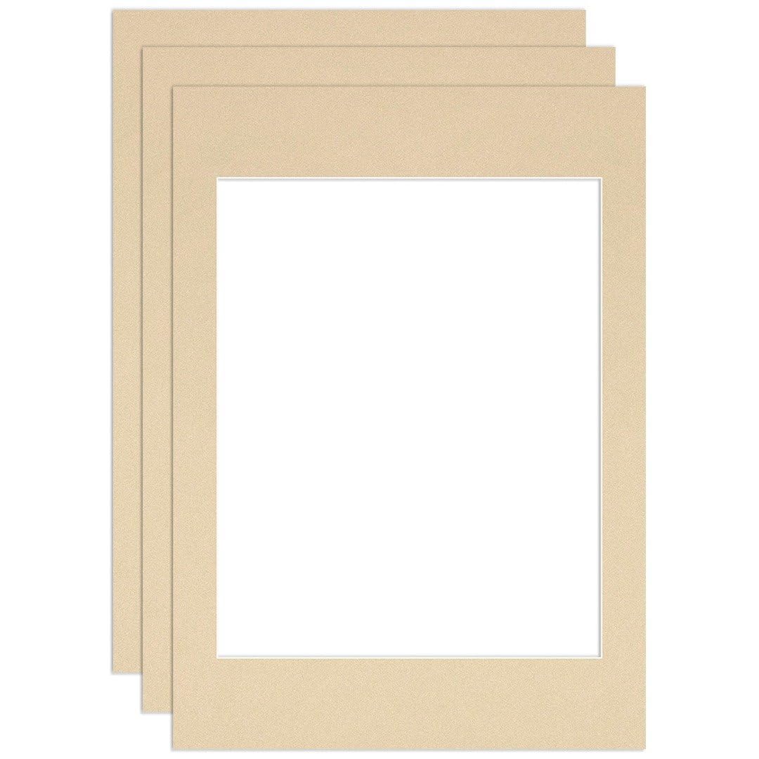Procut Global 70x50cm Ivory Picture Mounts to Fit 50x40cm Aperture - Precision Cut Cardboard Photo Mount - Ideal for Frames, Prints, Artwork & Certificates - Sizes & Colours Available - 3 Pack