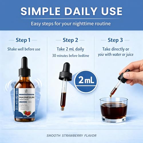 Liquid Magnesium Drops for Sleep Support and Nighttime Calm Strawberry Flavor - image 8