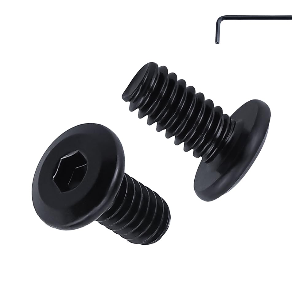 1/4-20 x 5/8" Flat Head Socket Head Screws- 304 Stainless Steel (18-8) Black Coated, Fully Threaded Countersunk Hex Drive Screws with Hex Key-
