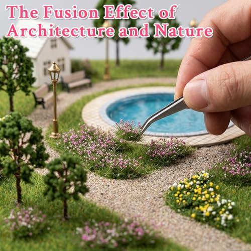 Image of Zibuyu Artificial Grass, Wildflower Diorama Grass Patch, 58x85x16mm