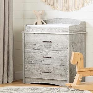 South Shore Helson Changing Table with Drawers Seaside Pine, Coastal