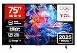 TCL 75V6C-UK 75" 4K Ultra HD, HDR TV, Smart TV Powered by Google TV (Dolby Audio, Voice Control, compatible with Google assistant, Chromecast built-in, 2025 New Model)
