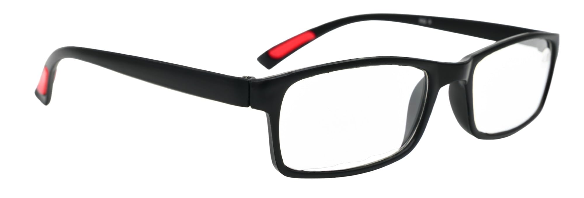 Fads & Fashions Unisex Black With Red Tip Bendable Tr90 Material Superior Reading Glasses 15 Lens Strengths +1.0 Up To +4.0 With 4 Colour Designs Rg9 (, 4.0)