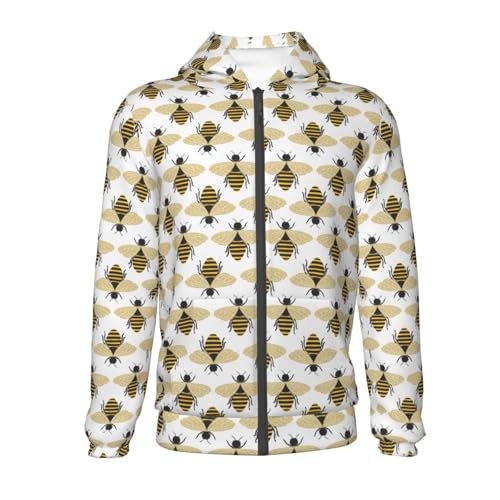 Honey Bees Kid Hoodies Boys Zip Up Sweatshirts Girls Pullover with Pocket2