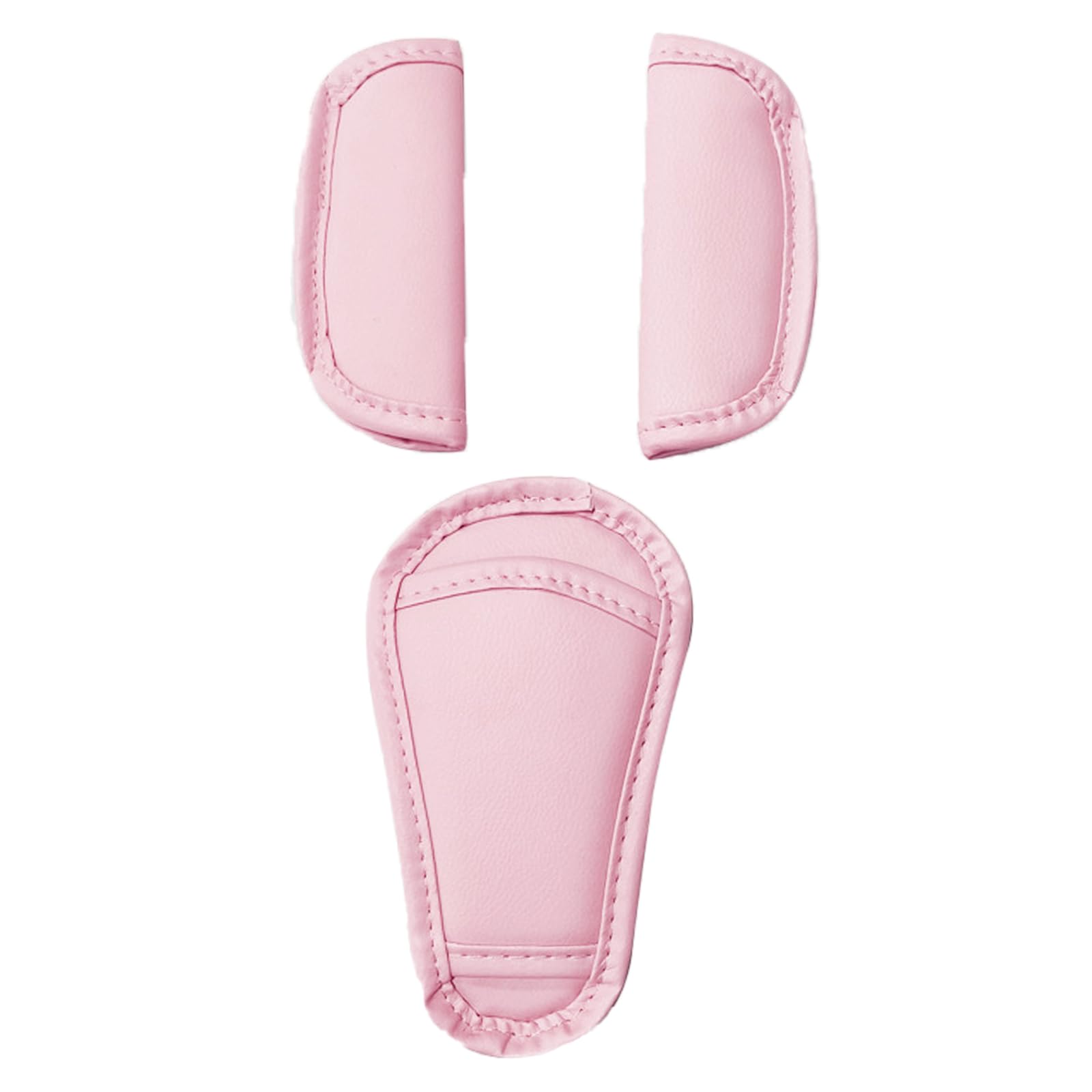 3 piezas Carrito de bebé Cubiertas de correa de asiento de carro Almohadilla de la entrepierna Cojín Universal Pads Protector (Rosa)