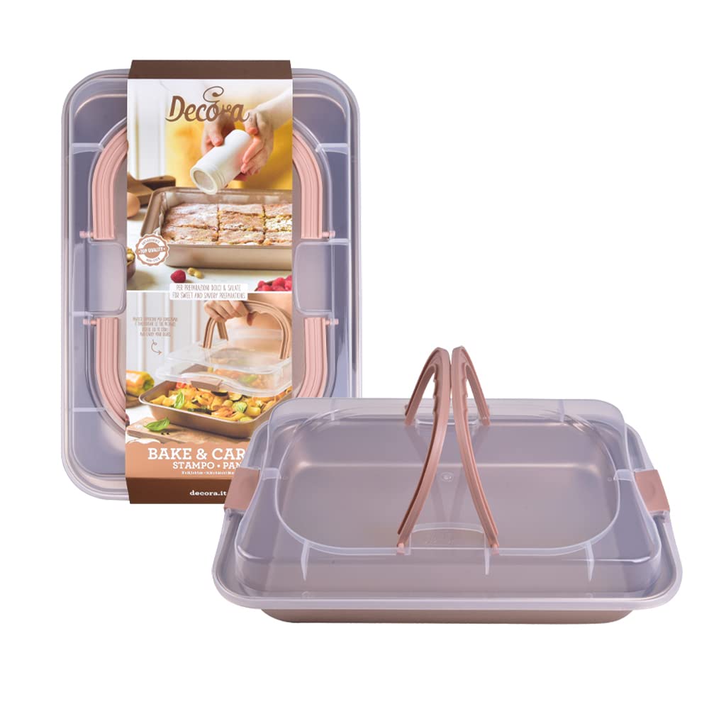 Decora, 0070111 Moule Gold Line Cook & Carry, Idéal pour préparer, Conserver et Transporter des Desserts et des Plats salés, en métal antiadhésif Robuste.