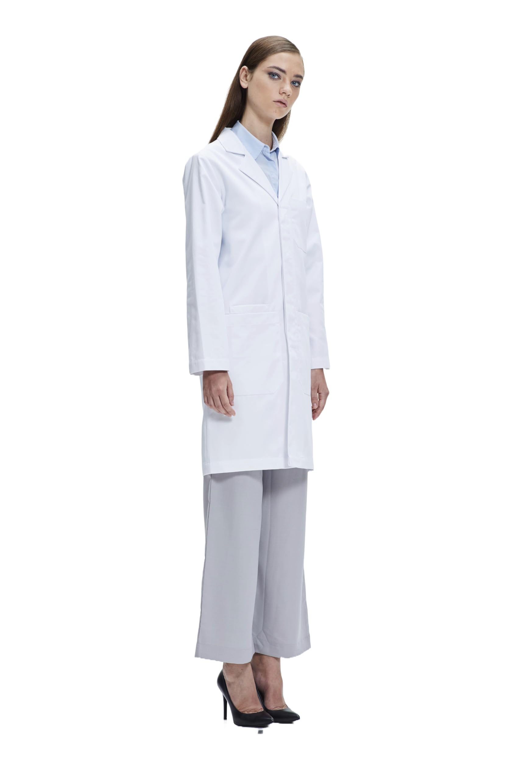 Teddy UniformsClinical Lab Coat for Men & Women, Unisex, Multiple Pockets, Regular Fit, Stud Closing, 40" Length