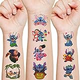 12 Sheets Stitch Temporary Tattoos for Kids, Lilo and Stitch Birthday Party Decorations Lilo and Stitch Party Supplies Disney Movie Party Favors Lilo and Stitch Fake Stickers Gifts Decor for Girl Boys