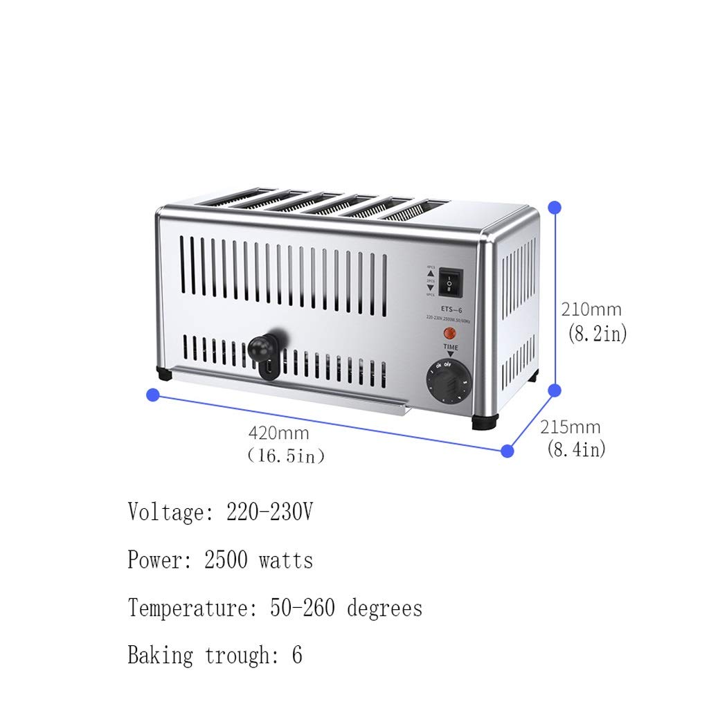 Tostapane Tostapane Colazione Macchina Commercial Hotel Tostapane 6-Fetta griglia Bun Forno Barbecue Clip del panino Tostapane Tostapane per Toast Farciti