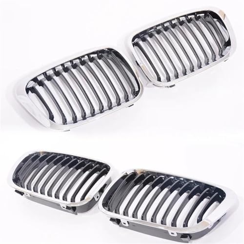 Calandre à Lamelles Simples Chrome Black pour BMW Série 3 E46