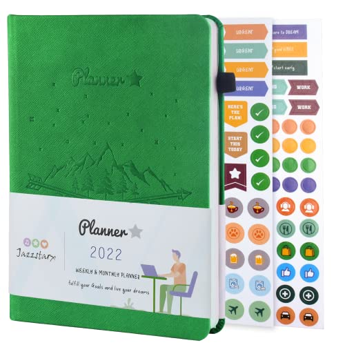 Image of PLANNER STAR 2022 Dated (Jan 2022 - Jan 2023) Monthly & Weekly Life Planner| A5 Size | Organizer, Journal | Plan for Time Management, Productivity & Positivity (Forest Green)