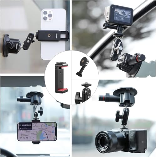 Image of Suction Cup Mount for Gopro iPhone - ULANZI SC-01 3in Pump-actived Vacuum Suction Mount Magic Arm Phone Holder Action Cam Adapter Car Boats Windshield Window Mount for Gopro Hero insta360 DJI Action