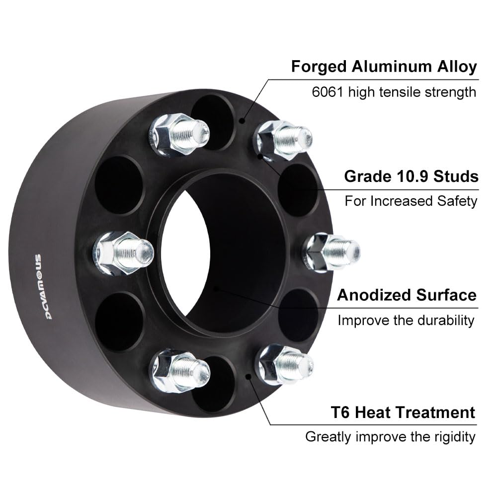 2" Wheel Spacers (6x5.5 Bolt Pattern) For Chevy Silverado, GMC Yukon, Tahoe, Escalade & More - Set Of 4, M14x1.5 Thread