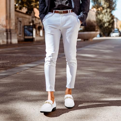 Image of Meijiana Men's Fashion Classic Microfiber PU Leather Loafers and Weeding Dress Shoes for Men