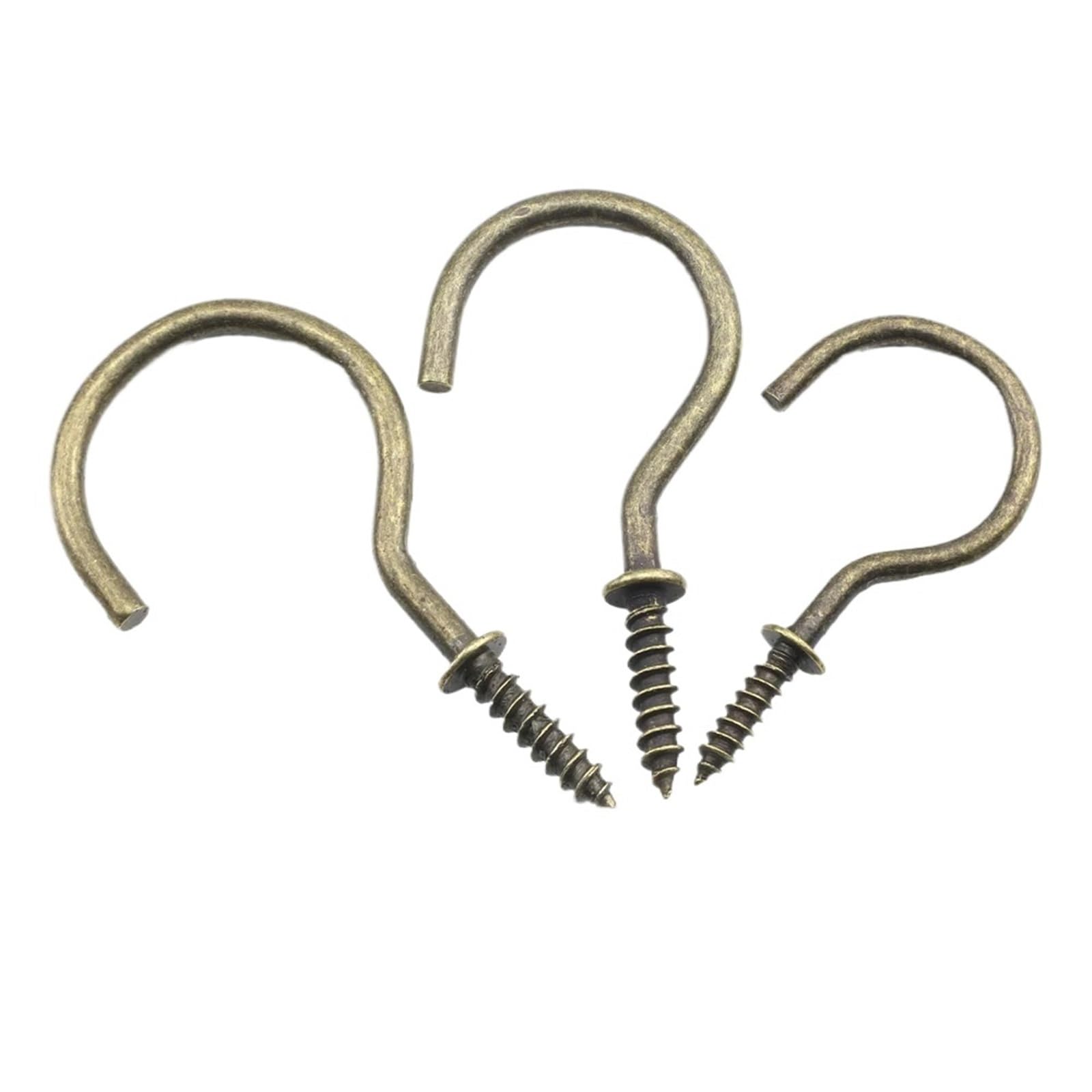 Crochets à visser, Lot de 60 vis à crochet en bronze, acier au carbone cuivré, 1/2"-2"(2 inch)