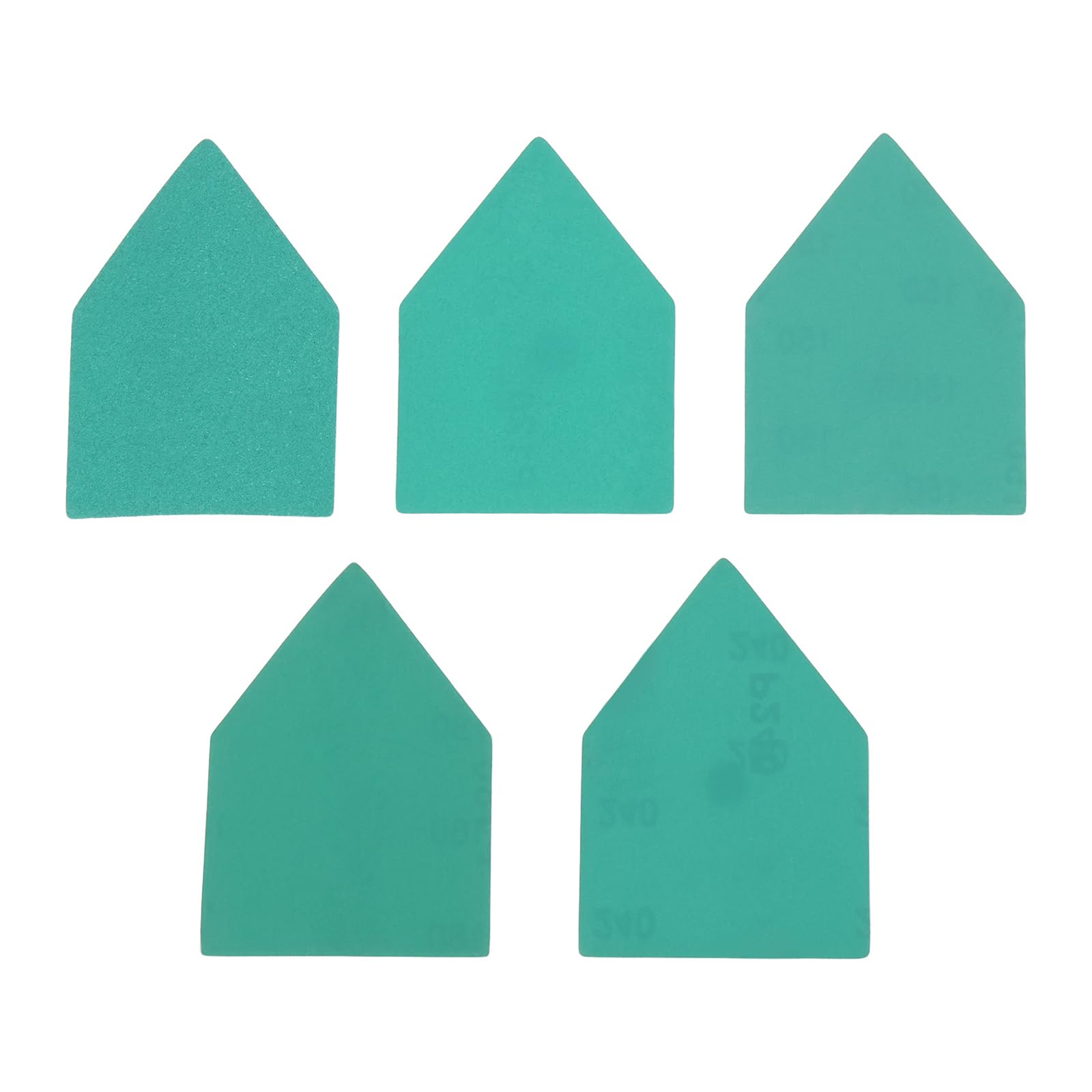 AS Axis Spindleon 50Pcs Green 3.5" Pentagonal Sanding Sheets 92x65mm 80/120/150/180/240 Grit Compatible with Milwaukee M12 Fuel Sanders