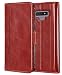 ProCase Genuine Leather Case for Galaxy Note 9, Vintage Wallet Folding Flip Case with Kickstand and Multiple Card Slots Magnetic Closure Protective Cover for Galaxy Note 9 (Red)