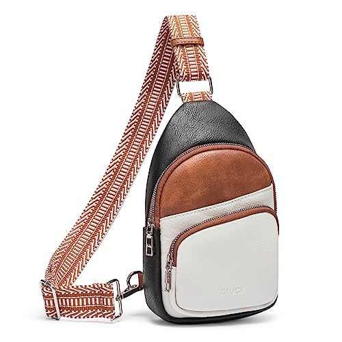 Image of CLUCI Sling Bag for Women, Vegan Leather Fanny Pack Crossbody Bags for Women, Chest Bag With Guitar Strap