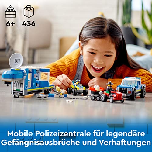 LEGO 60315 City Mobile Polizei-Einsatzzentrale Spielzeug mit Polizeiauto für Jungen und Mädchen, mit Gefängnisanhänger… – Bild 3