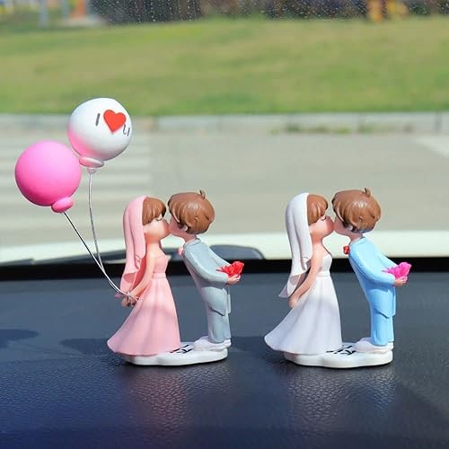 Miniatura 5 de gofidin Figura de globo de anime para parejas para automóvil, lindo beso de boda, decoración interior de automóvil, figura de tablero, regalos
