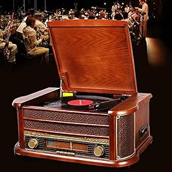 Tourne-disque vinyle Bluetooth, avec haut-parleurs intégrés, platine à 3 vitesses, lecteur phonographe vintage pour toutes les familles - Les Beatles, Paul McCartney, John Lennon, RIngo Starr, George Harrison Tourne-disque vinyle Bluetooth, avec haut-parleurs intégrés, platine à 3 vitesses, lecteur phonographe vintage pour toutes les familles – Image 2