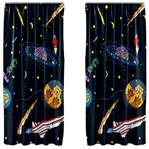 Cortinas espaciales infantiles para decoración de cuartos de juegos y salones 2