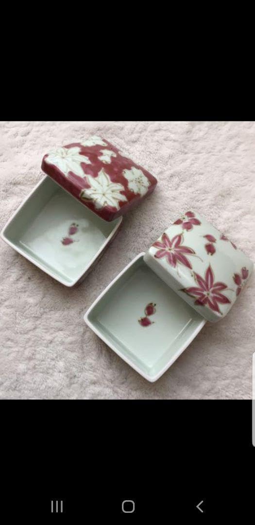 Amazon.co.jp: 有田焼 文山窯 中島 文山作 桜 紅葉素敵な小箱2セット 