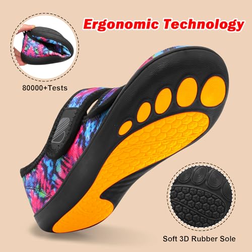 Image of Besroad Womens Walking Shoes Wide Diabetic Shoes Adjustable Barefoot Casual Sneakers Breathable Zero Drop Arthritis Edema Sneakers Indoor Outdoor