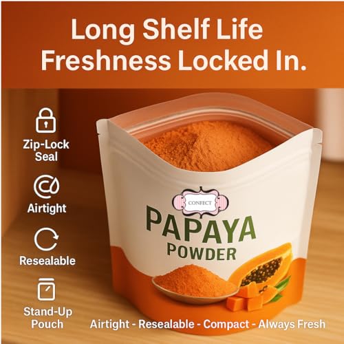 Image of Confect Papaya Powder | Pure & Natural Fruit Powder for Smoothies, Baking, Beverages, Juices, Tea & DIY Recipes | Vegan, Gluten-Free, No Added Sugar - 200 Gm