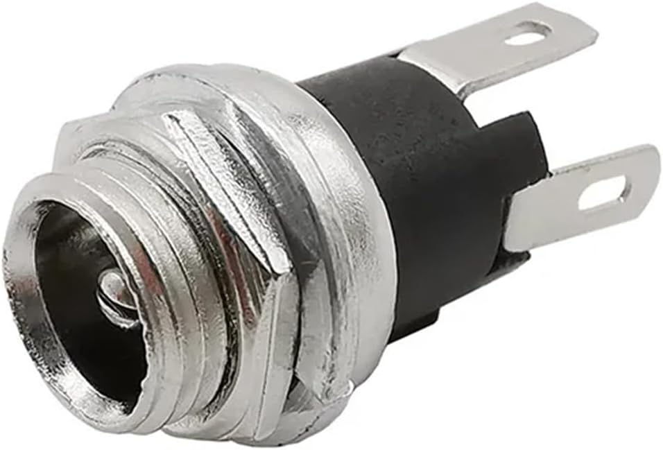 10PCS DC025M 5.5 * 2.1mm DC Socket with Nut 5.5x2.1 mm DC Power Jack Socket Female Panel Mount Connector DC-025M