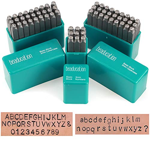 Economy Block Metal Letter Stamp Set, Uppercase, Lowercase and Numbers 1/8 (3mm) Alphabet Punch Tool Set A-Z for Stamping Metal for Hand Stamped DIY Jewelry Crafts - Beaducation Economy Block Metal Letter Stamp Set, Uppercase, Lowercase and Numbers 1/8" (3mm) Alphabet Punch Tool Set A-Z for Stamping Metal for Hand Stamped DIY Jewelry Crafts - Beaducation