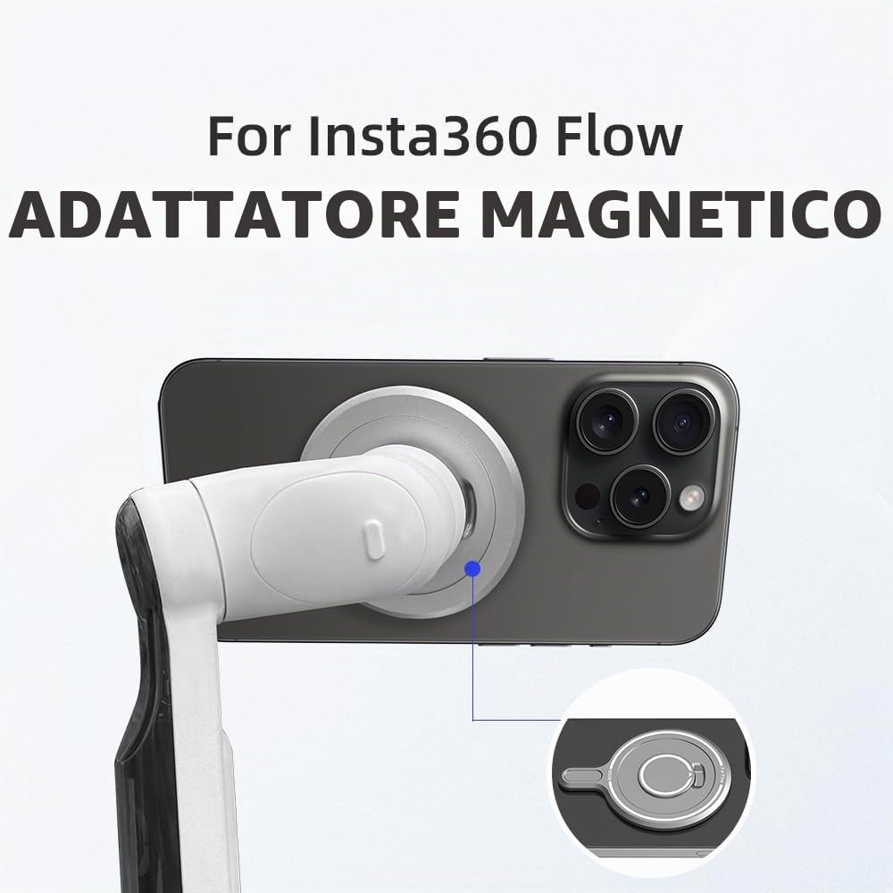Base Adattatore Magnetico per Insta360 Flow, Mobile Gimbal Magafe Espansione Parti Accessori per Insta360 Flow