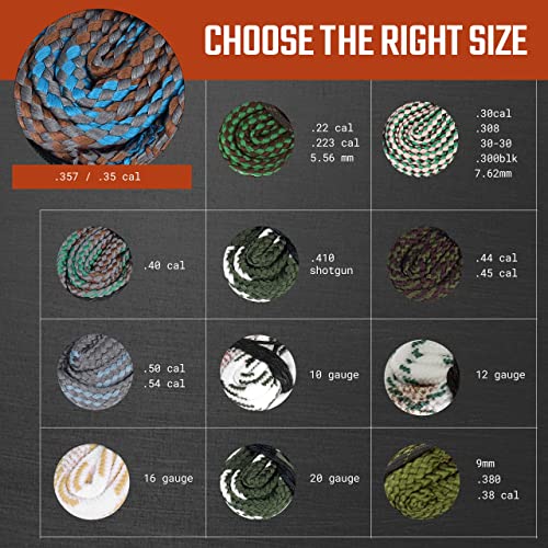 Ultimate Rifle Build Gun Snake - Reusable And Compact Gun Cleaning Rope (B16: .357.35 Cal) #TOP2