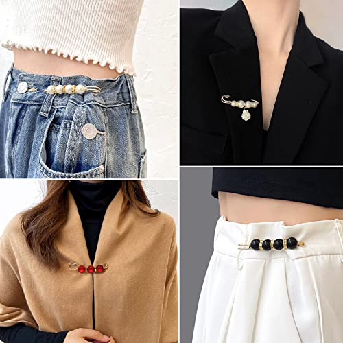 70 Pcs Pearl Brooch, Sweater Shawl Hat Clip Neckline Pins Double Faux Pearl Brooches for Women Fashion Cover Up Buttons Clothing Dresses Decoration Accessories Pant Waist Tightener Safety Pins2