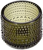 Dimensioni: 6,4 cm Iittala Kastehelmi - Portacandela antivento, in vetro, 6,4 cm, colore: Verde muschio
