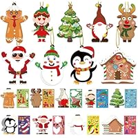 VABAMNA 36 Pack Christmas Ornament Crafts for Kids - Make Your Own Ornament Kit with Christmas Craft Stickers, Ornament Making Kit for Kids Holiday Xmas Classroom Party Favors