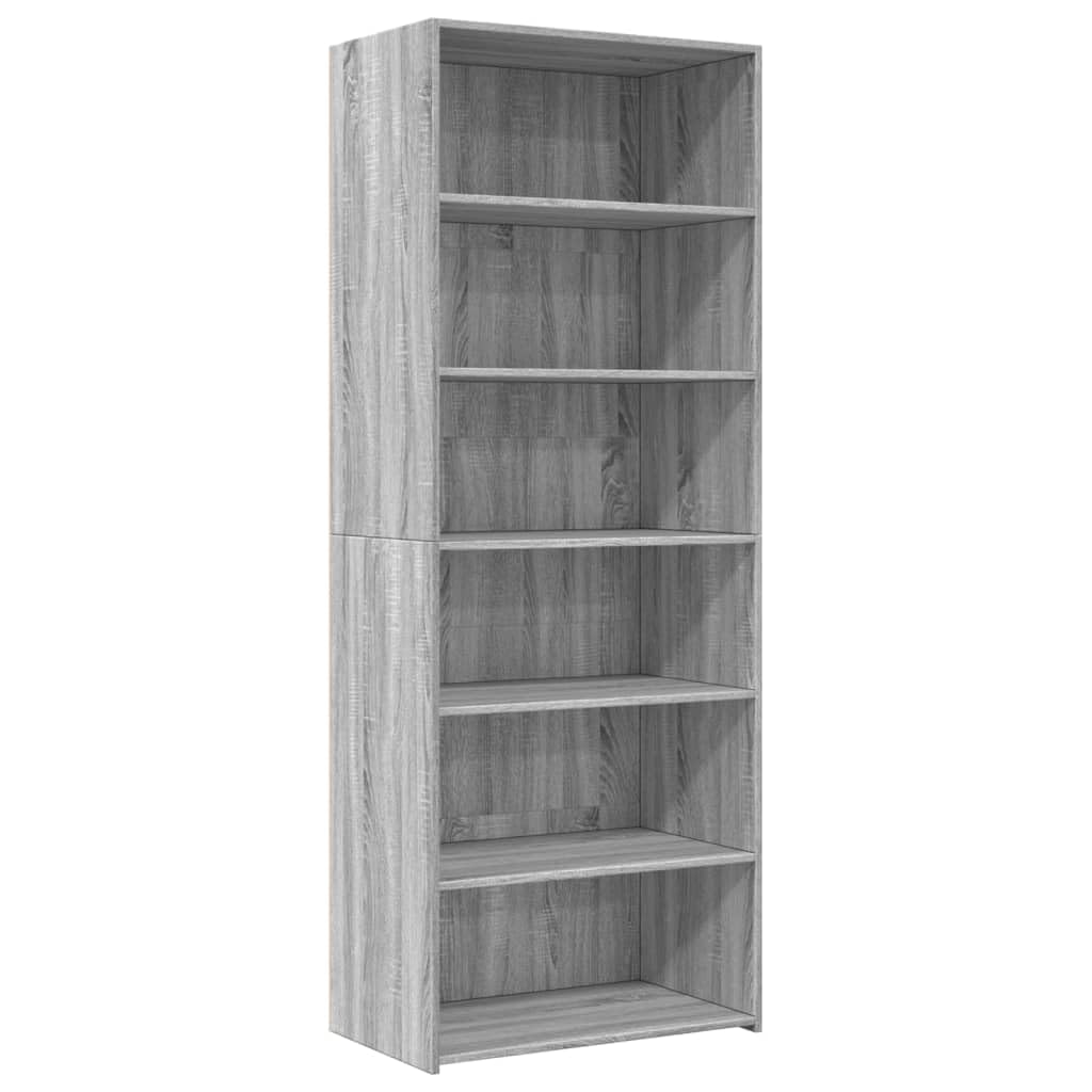 Mobiletto alto grigio Sonoma, 70 x 41 x 185 cm | Armadio moderno per soggiorno e corridoio con molto spazio, linee semplici e una superficie facile da pulire.