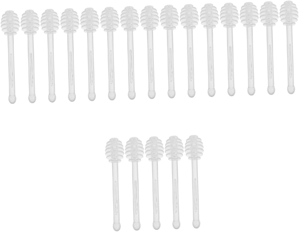 MAGICLULU 20pcs Honey Dipper Stick Jar Unfiltered Honey Stirrer Mixing Rod for Fruits Jam Tea Portable