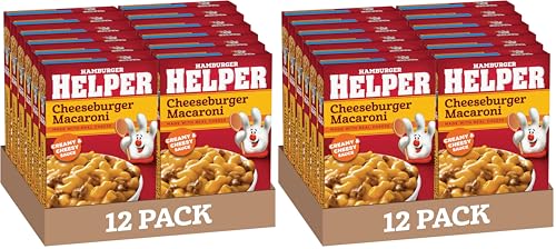 Image of Hamburger Helper Cheeseburger Macaroni Pasta Meal (6.6 oz - 24 Pack) No Artificial Flavors, Ready in 3 Easy Steps, Quick Meals for Midweek Dinners, Busy Evenings & Families On-the-Go