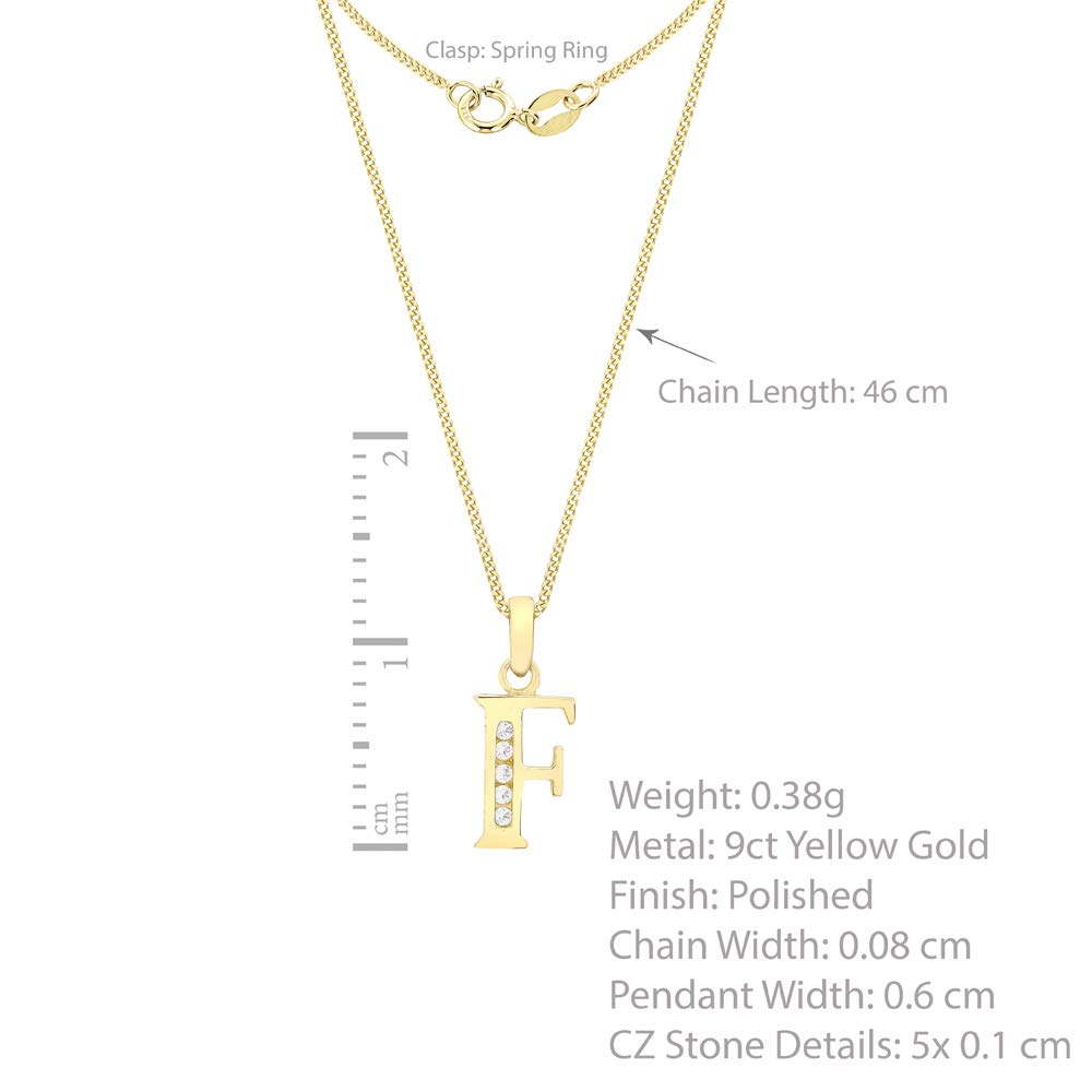 Collana con Pendente da Donna in Oro Giallo 9K (375) con Zirconia Cubica