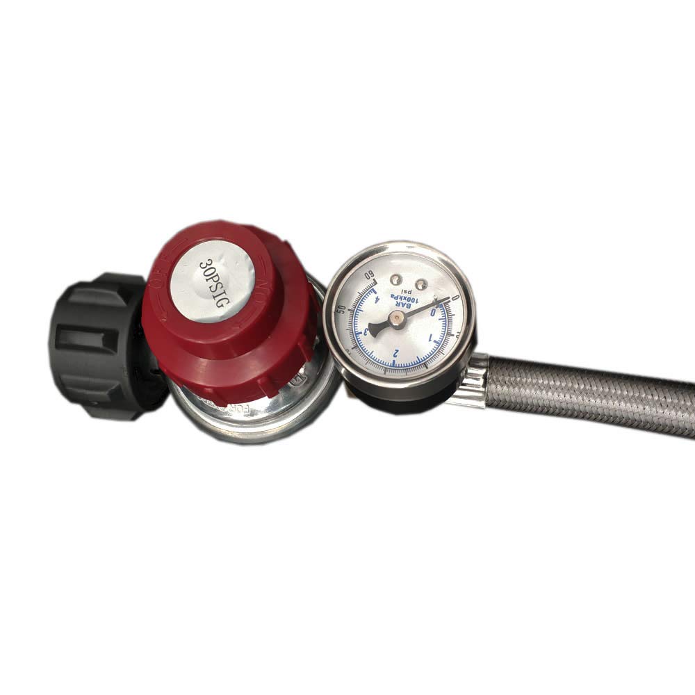 Meter Star Répartiteur de gaz pour brûleur à gaz avec Valve réglable Haute Pression et répartiteur en Y Tuyau tressé 1,2 m de Long