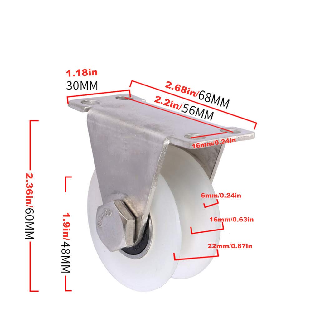 Puleggia In Nylon Con Staffa Zincata - Rullo Scanalato 30mm Per Porte Scorrevoli - Foto 12