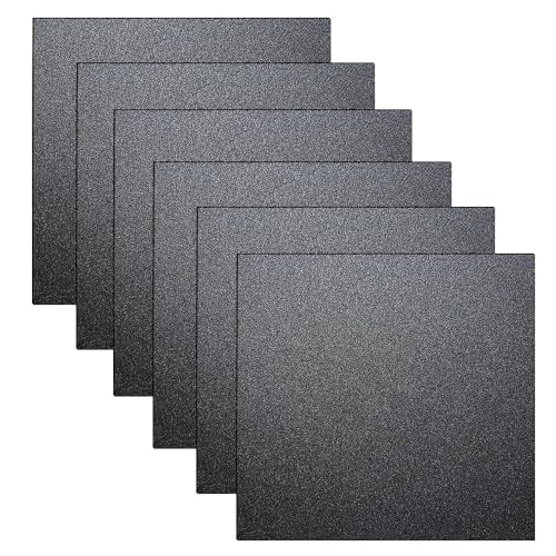 Image of ABS Plastic Sheet 12 inch x 16 inch x 0.06 inch Black Thermoplastic Panel 1 /16 inch Thick (1.5mm) for Crafts, DIY Projects,Plastic Repair - (Matte & Textured Finish) 6-Pack