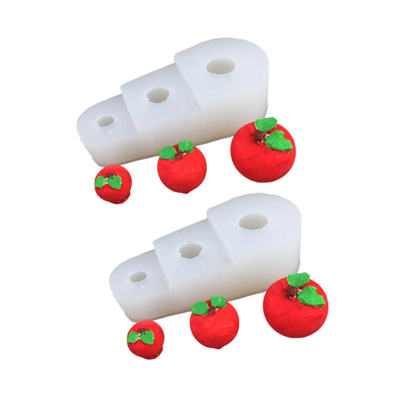 Greabuy E 2Pcs 3D Fruit Shap Silicon Mold Multipurpos Silicon Baking For Soap Chocolat Cak Decorating Fruit Shaped Cast