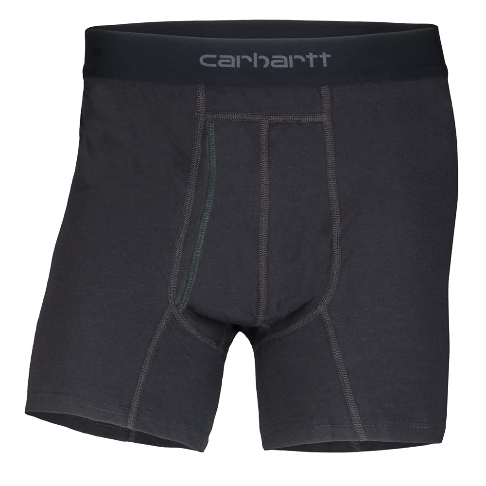 CarharttMen's 5" Inseam Basic Cotton-Poly Boxer Brief 2-Pack Boxer Briefs