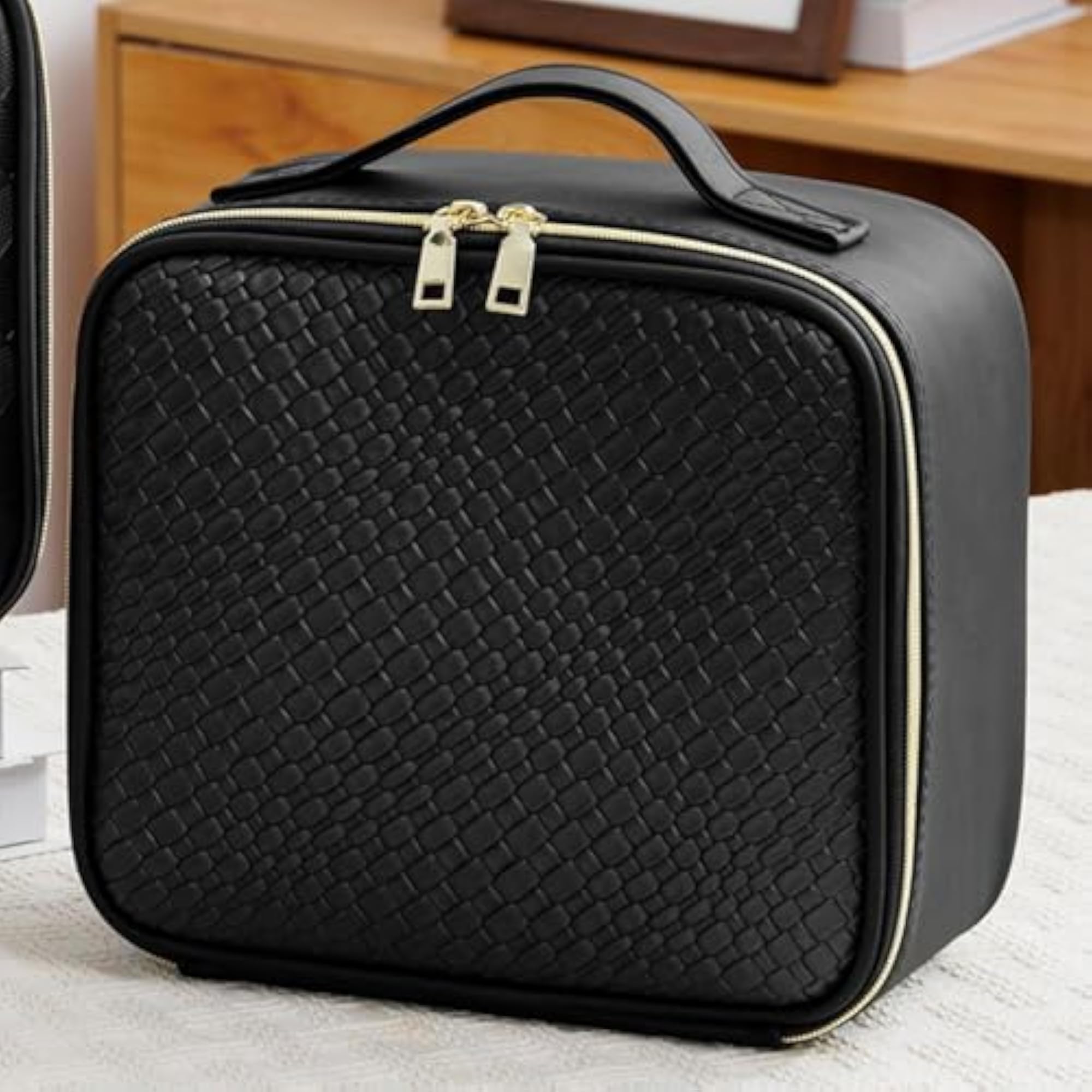 Waterproof Makeup Bag with LED Mirror Carrying Case